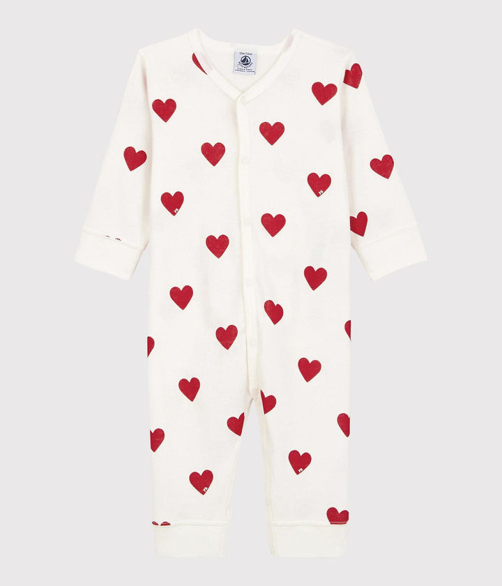 TUTINA PIGIAMA BEBÈ IN COTONE MOTIVO CUORE A00E9 01 PETIT BATEAU 