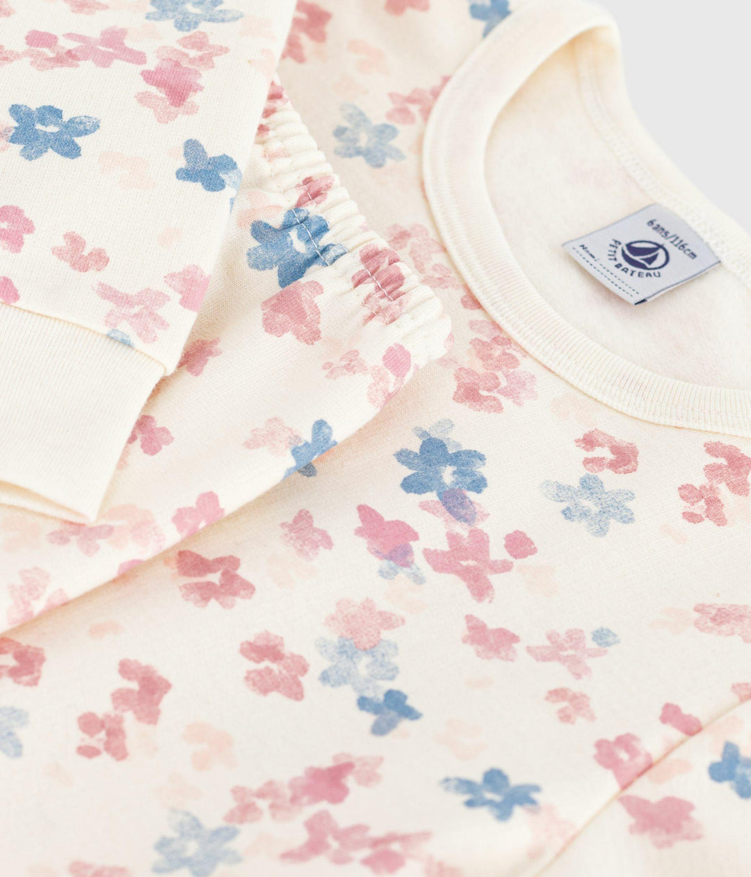 Pigiama bambino in tessuto felpato con stampa a fiori A0DS0 01 PETIT BATEAU 