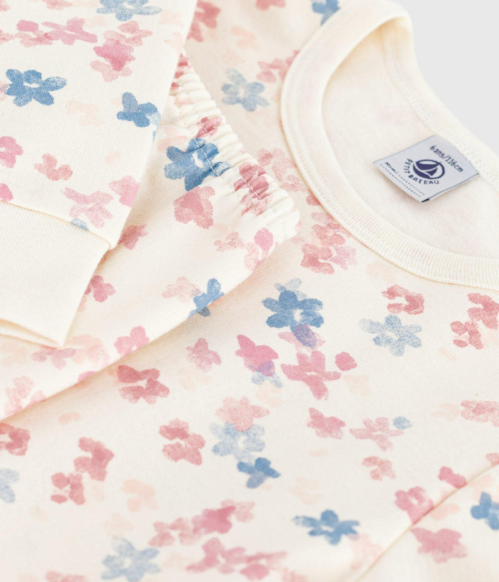Pigiama bambino in tessuto felpato con stampa a fiori A0DS0 01 PETIT BATEAU 