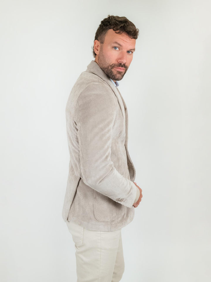 Blazer color sabbia in velluto a coste CR547 BEIGE ANDREA MORANDO 