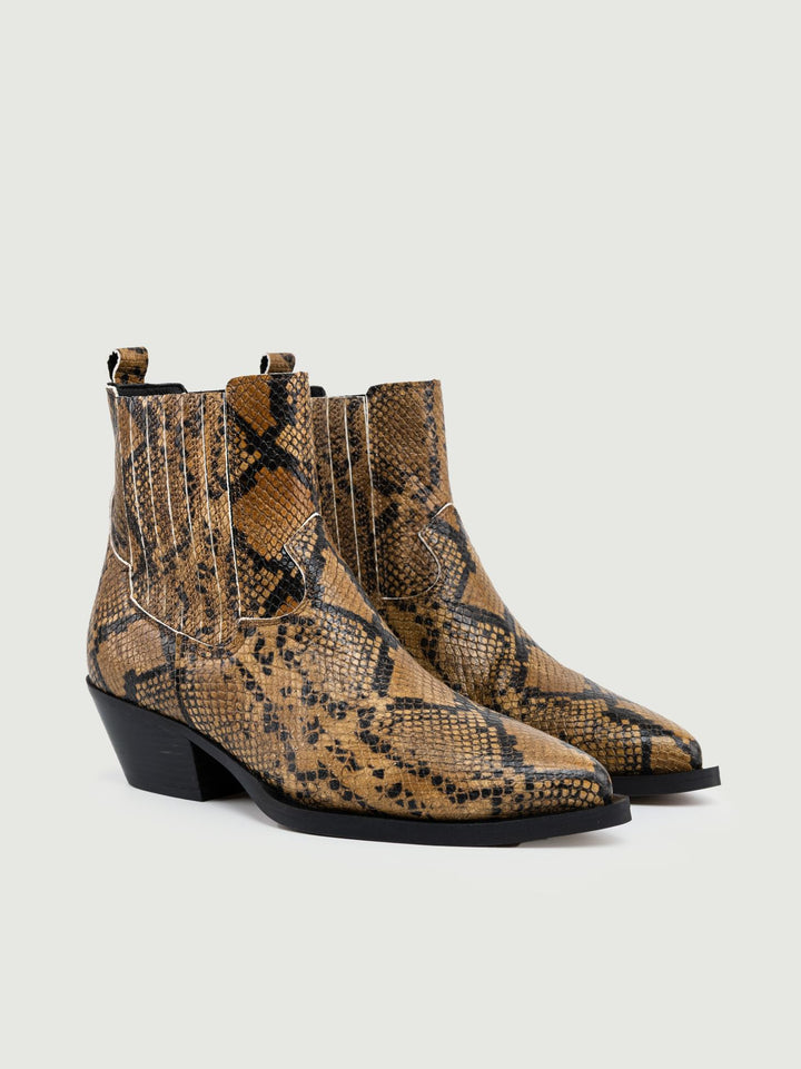 STIVALETTO TEXANO STAMPA PITONE CARAMELLO 5548 02 ALPE 