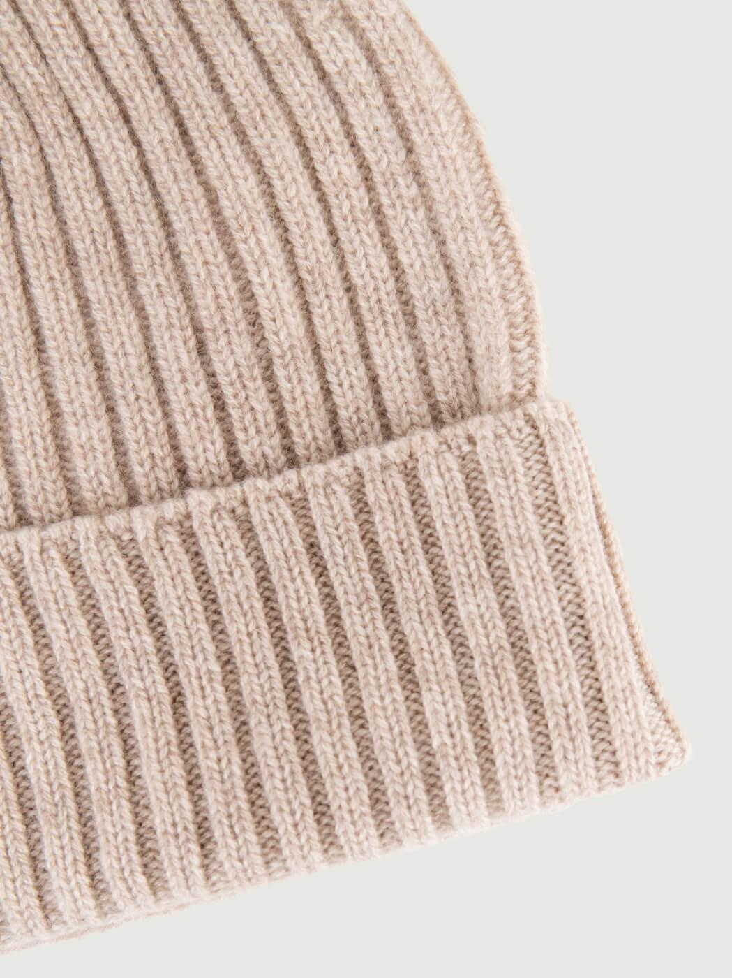 BERRETTO IN CASHMERE BEIGE A COSTE 168 SILVER ANDREA MORANDO 