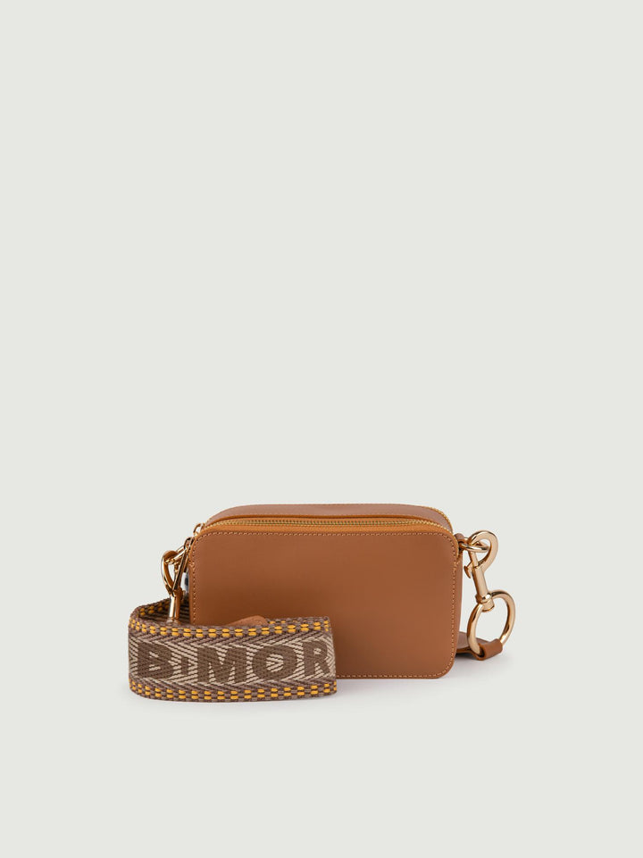 BORSA A TRACOLLA IN PELLE CUOIO CON DOPPIA TASCA YOURS CUOIO BIMOR 