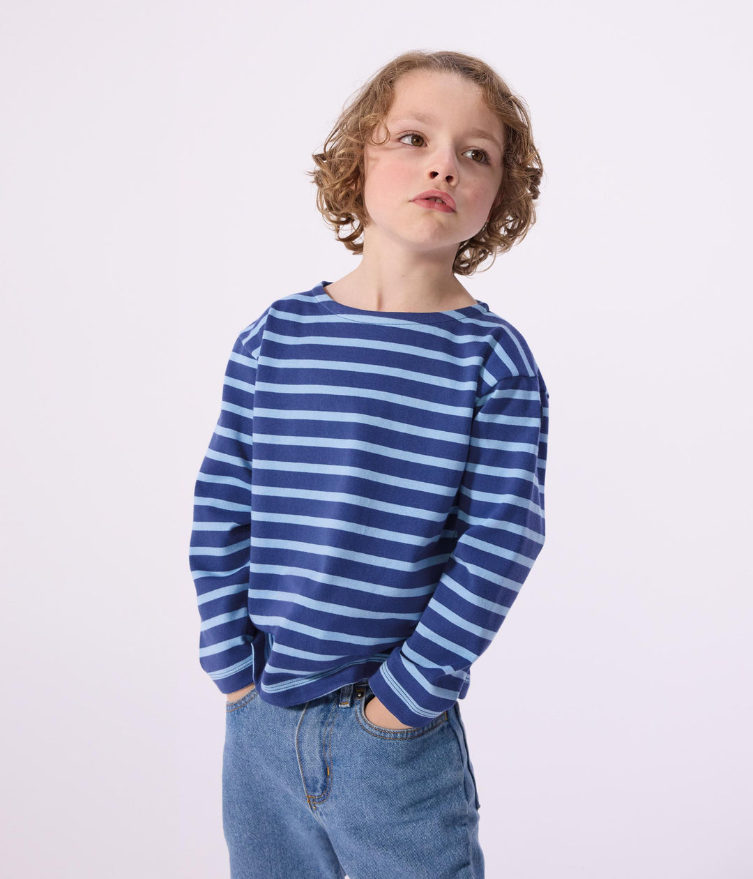 Marinière blu e azzurro A0FR6 01 PETIT BATEAU 