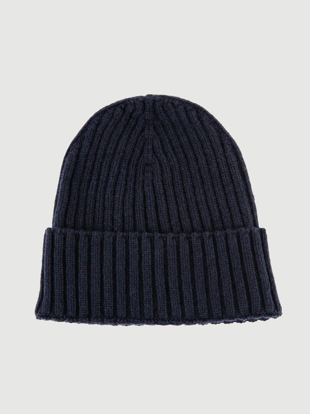 BERRETTO IN CASHMERE BLU NAVY A COSTE 168 MARINE ANDREA MORANDO 