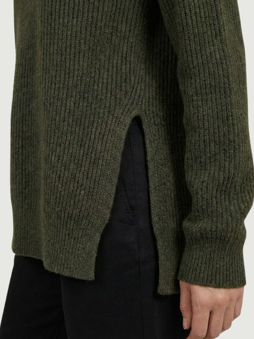 Maglia girocollo in lana e cashmere verde 14264M SELVA ANDREA MORANDO 