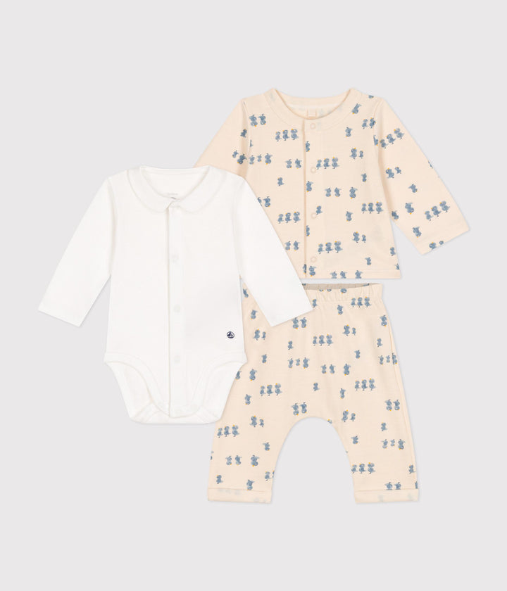 Set con fantasia pulcini in tessuto felpato A0BN7 01 PETIT BATEAU 