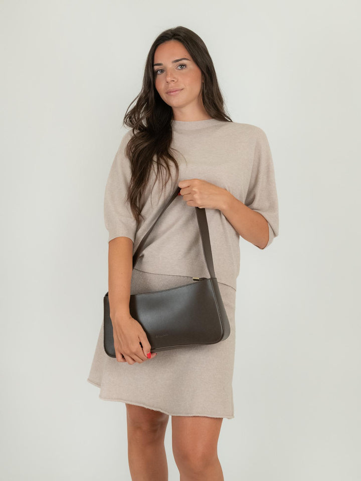 BORSA A SPALLA SEVENTY IN PELLE TESTA MORO SEVENTY T MORO BIMOR 