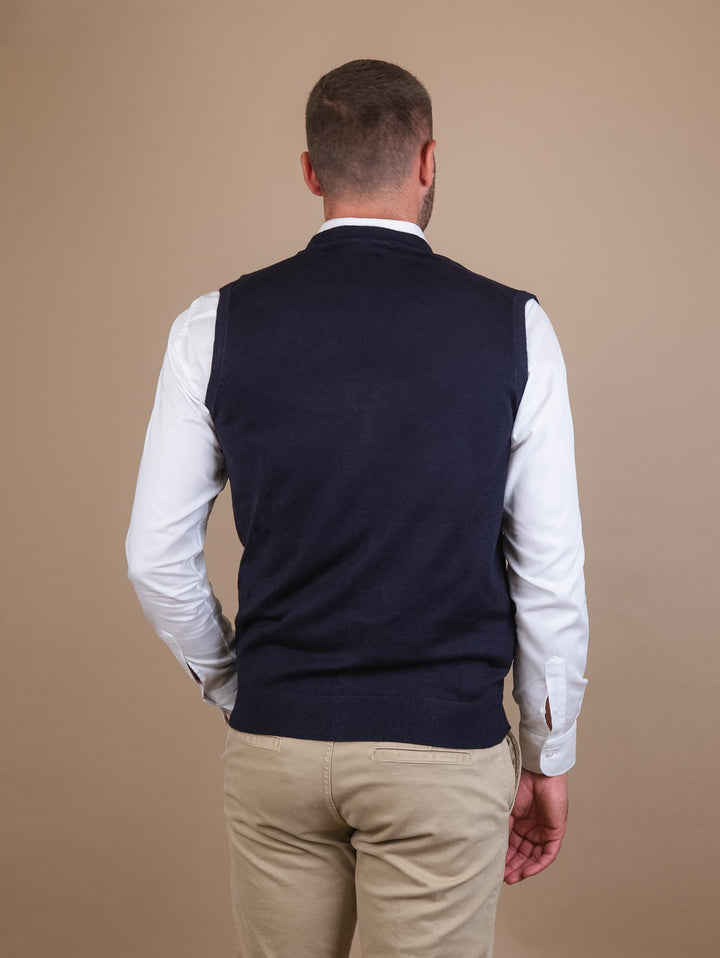 GILET CON BOTTONI NAVY 3002900 205 ANDREA MORANDO 