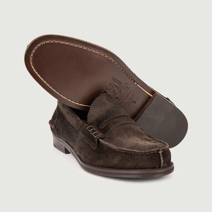 MOCASSINO CON PENNY IN CAMOSCIO TESTA MORO 1000/CAM T MORO SAXONE 