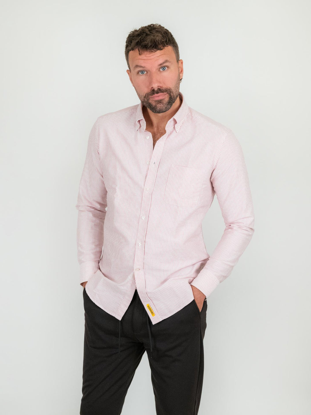 CAMICIA BUTTON DOWN A RIGHE BIANCO E ROSSO BRADFORD/BC007 04 BAGGIES 