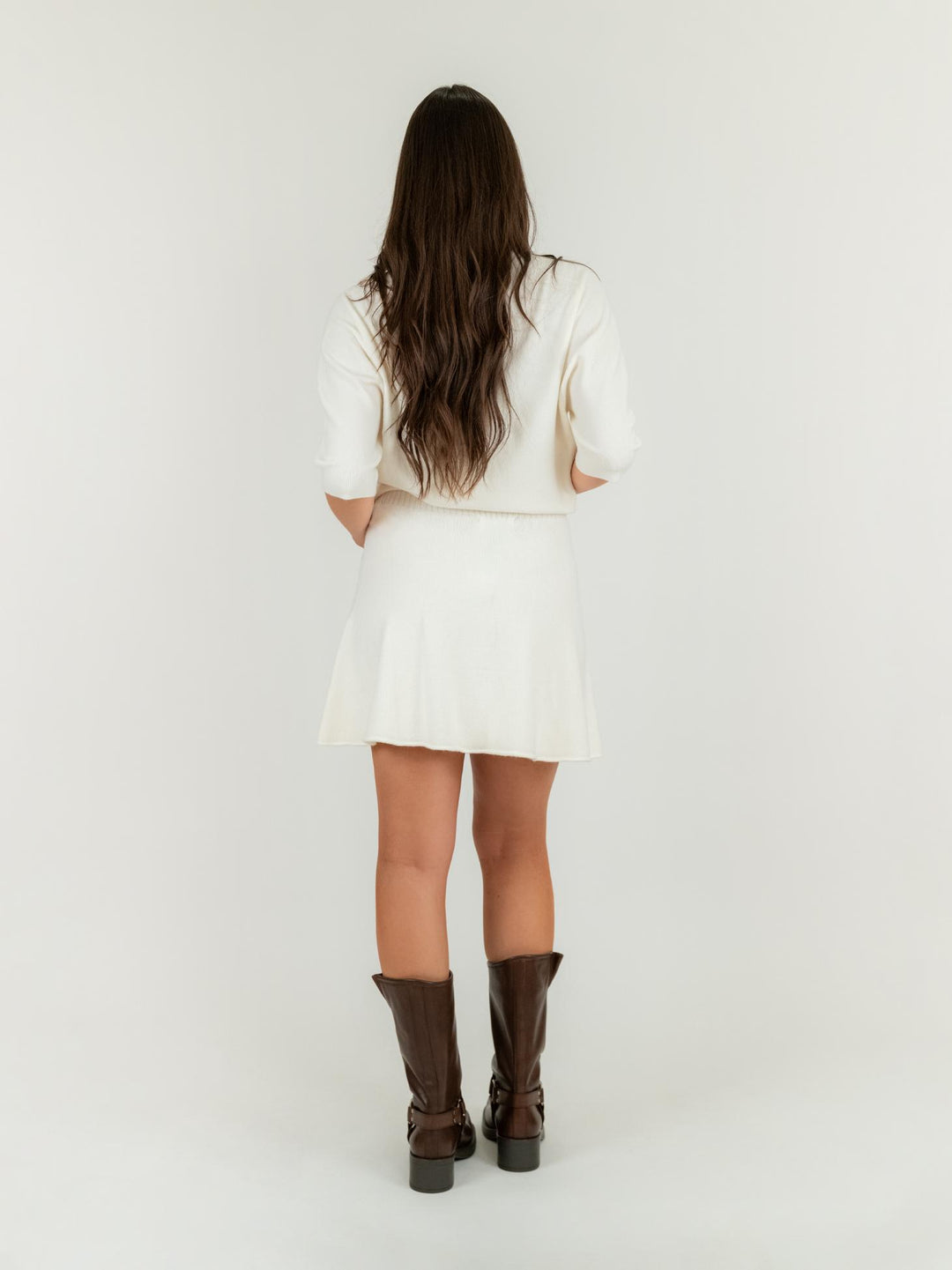 MINI GONNA IN MAGLIA PANNA
