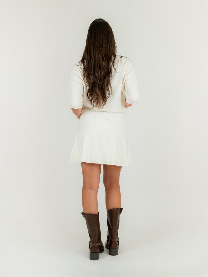 MINI GONNA IN MAGLIA PANNA