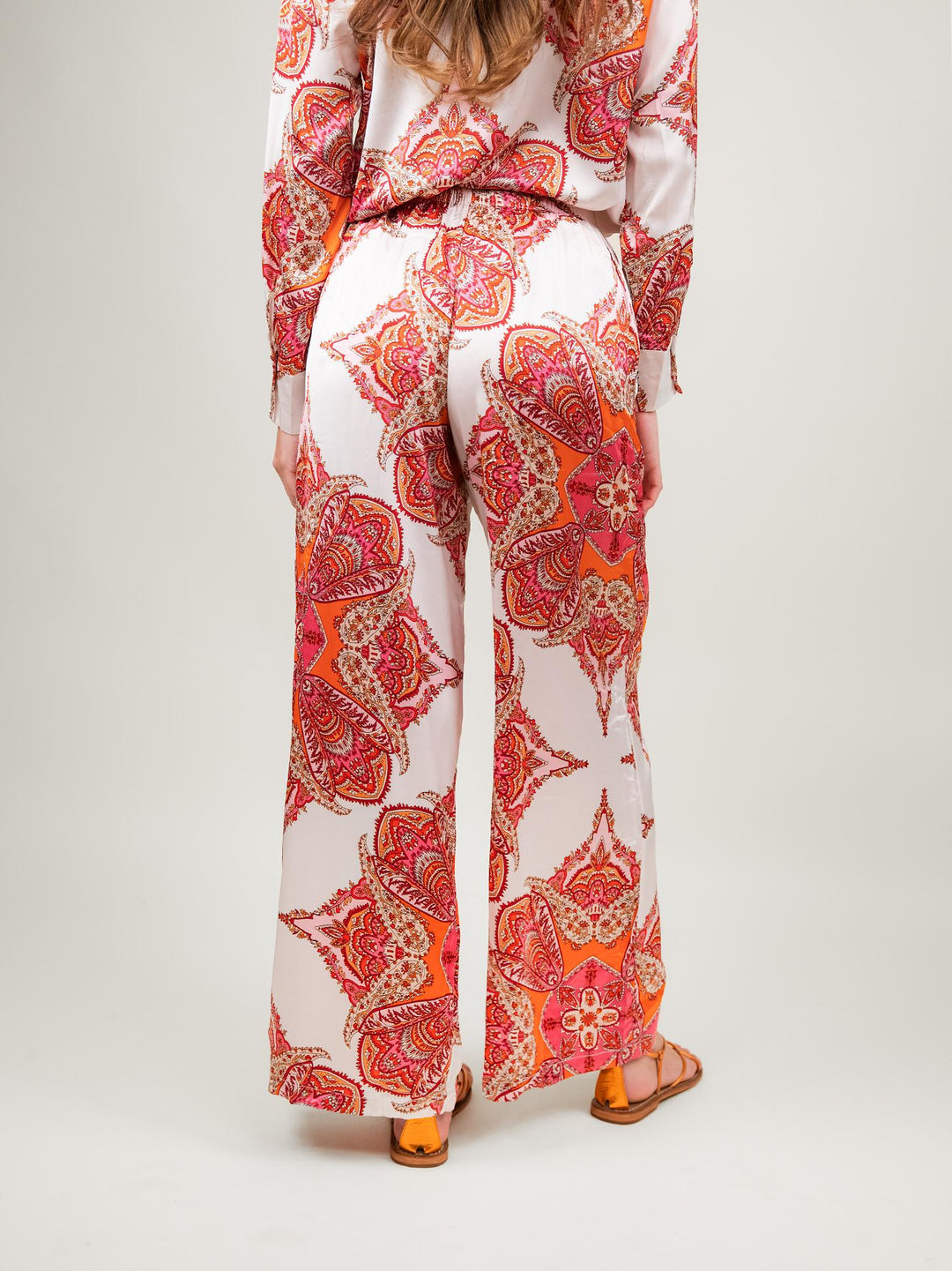 PANTALONE A PALAZZO FANTASIA ROSA E BIANCO 9821 ROSA ANDREA MORANDO 
