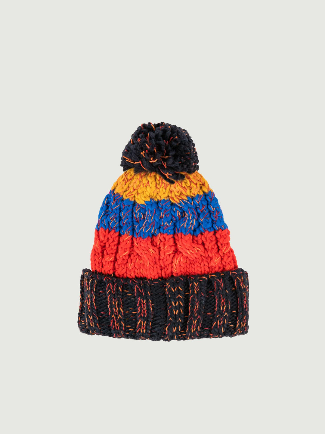 Berretto multicolor rosso con pom pon CP4072 MULTICOLOR ANDREA MORANDO 