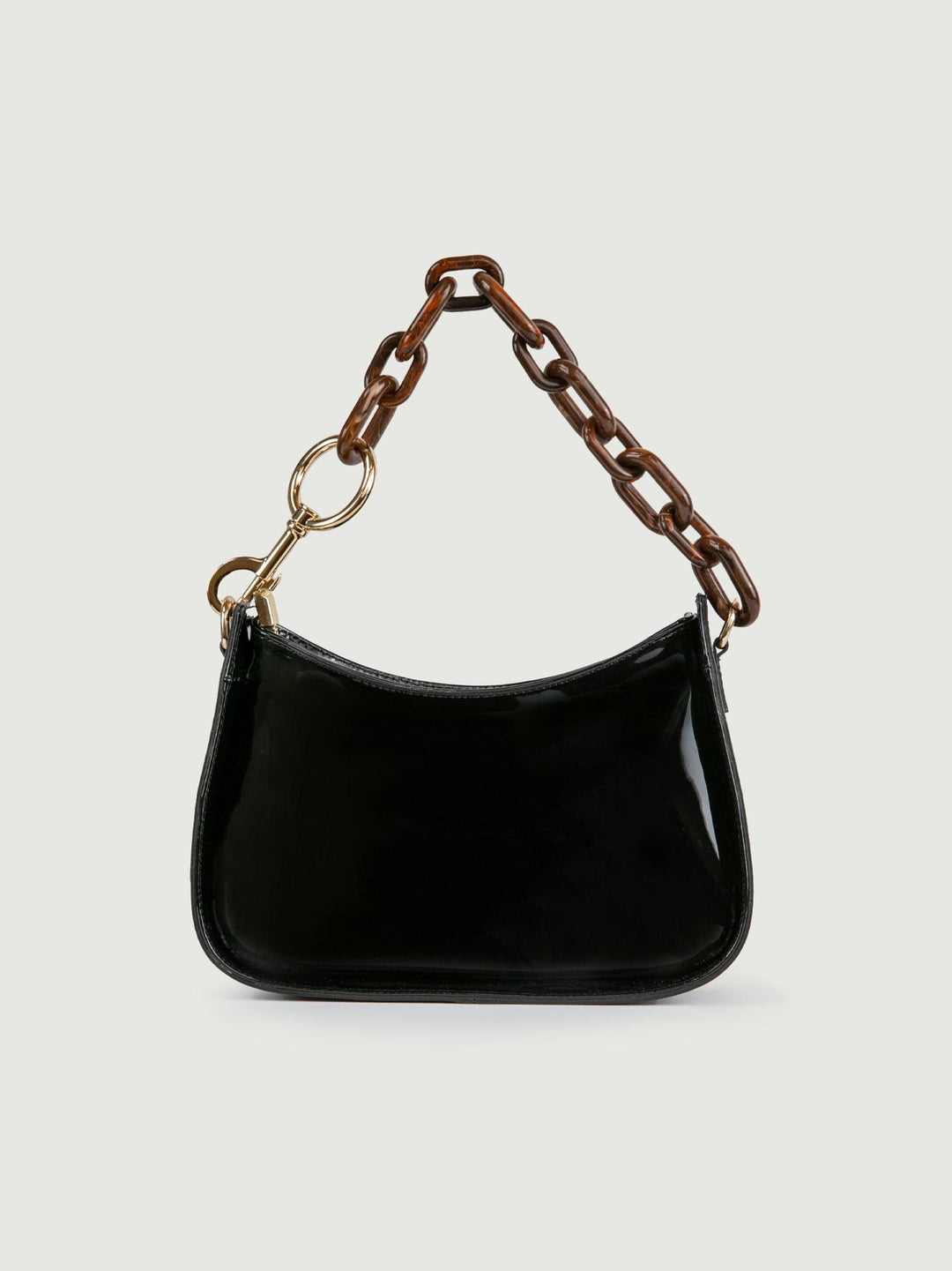 BORSA A SPALLA GLAMMY NERA IN PELLE VERNICE GLAMMY NERO BIMOR 
