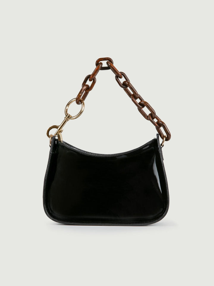 BORSA A SPALLA GLAMMY NERA IN PELLE VERNICE GLAMMY NERO BIMOR 