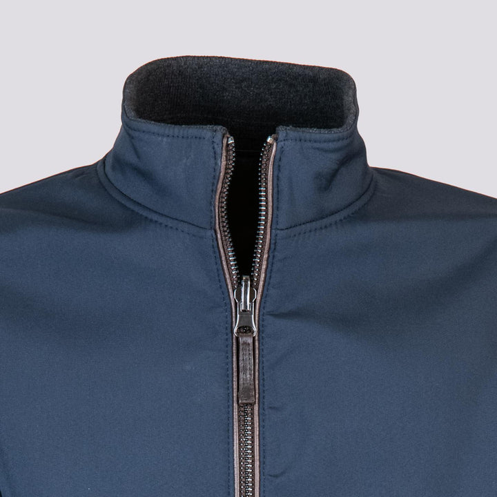 GIUBBOTTO REVERSIBILE IN PELLE MARRONE CON INSERTI IN MAGLIA "DANR" DANR 06 JACK LEATHER 