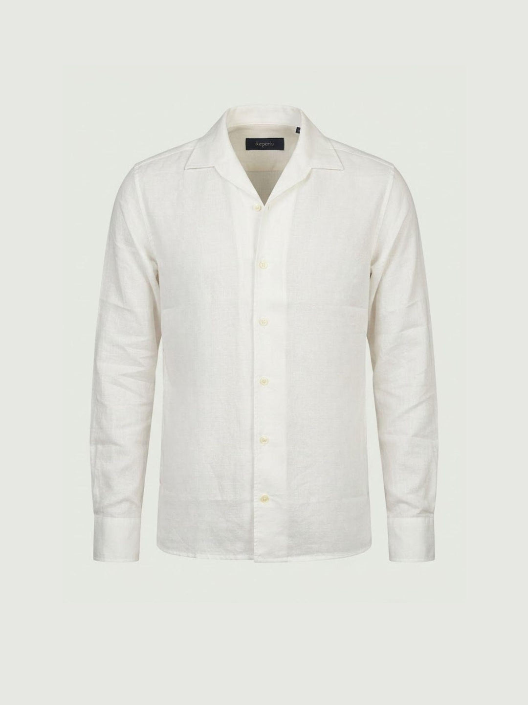 Camicia in tessuto chambray lino e cotone bianca CRAIG 01 DEPERLU 