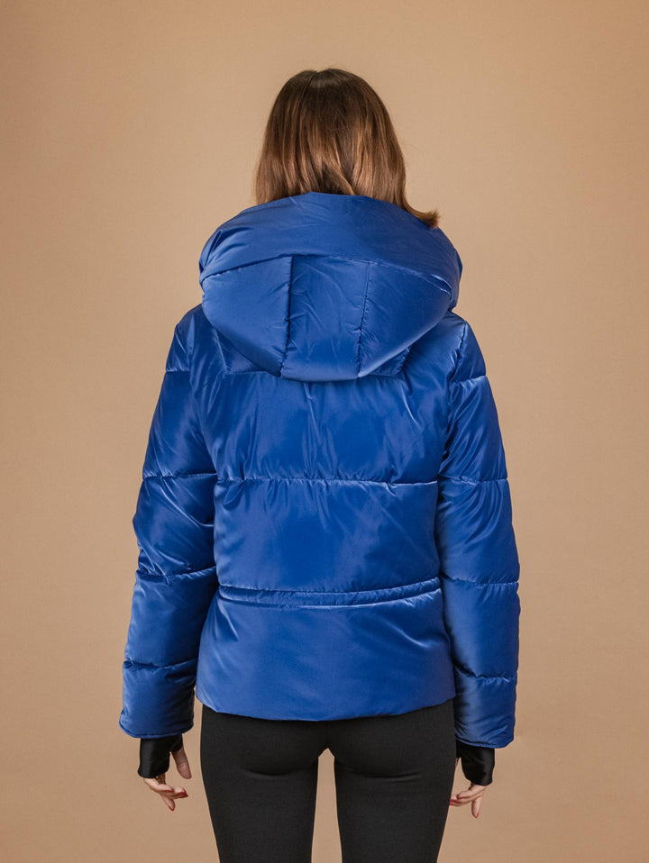 PIUMINO CON CAPPUCCIO BLU CANGIANTE 8953D BLU ANDREA MORANDO 
