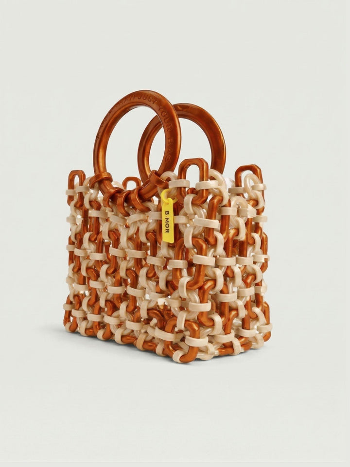 Borsa a mano Doll in resina caramel pearl DOLL+BB MARRONE PERLA+CUOIO BIMOR 