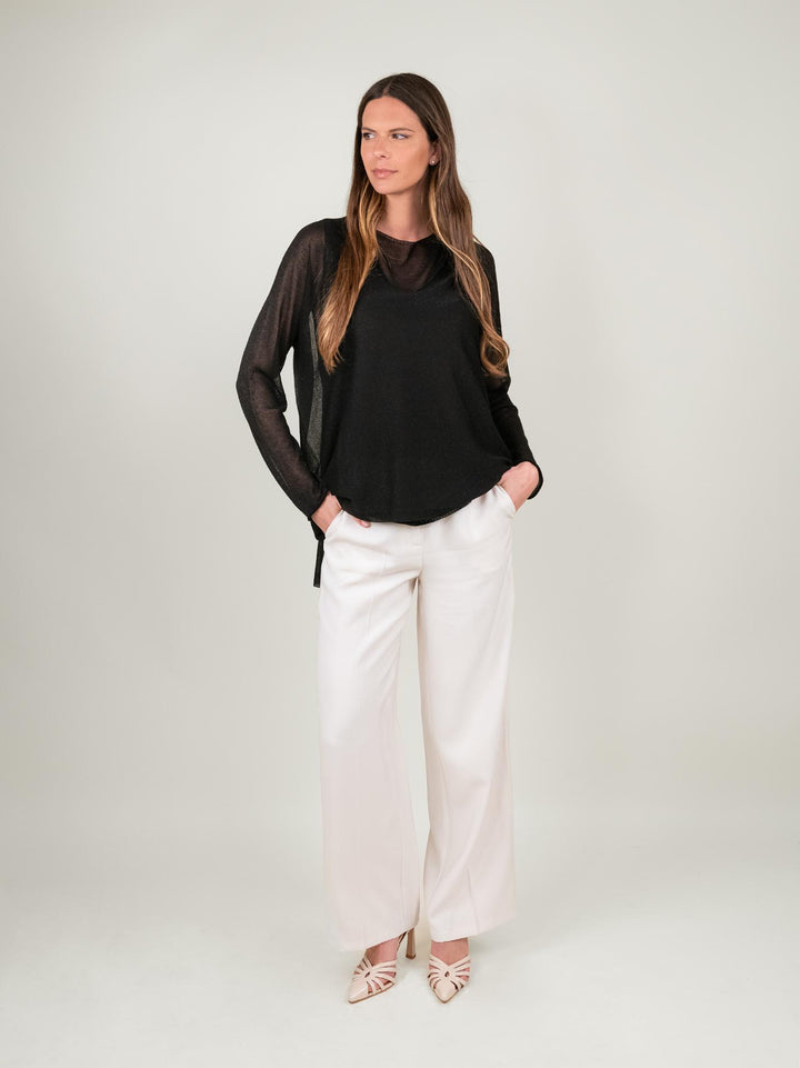 MAGLIA OVER NERA LUREX 12104 NERO ANDREA MORANDO 