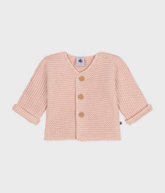 Cardigan in tricot a punto legaccio rosa saline A0AZH 01 PETIT BATEAU 
