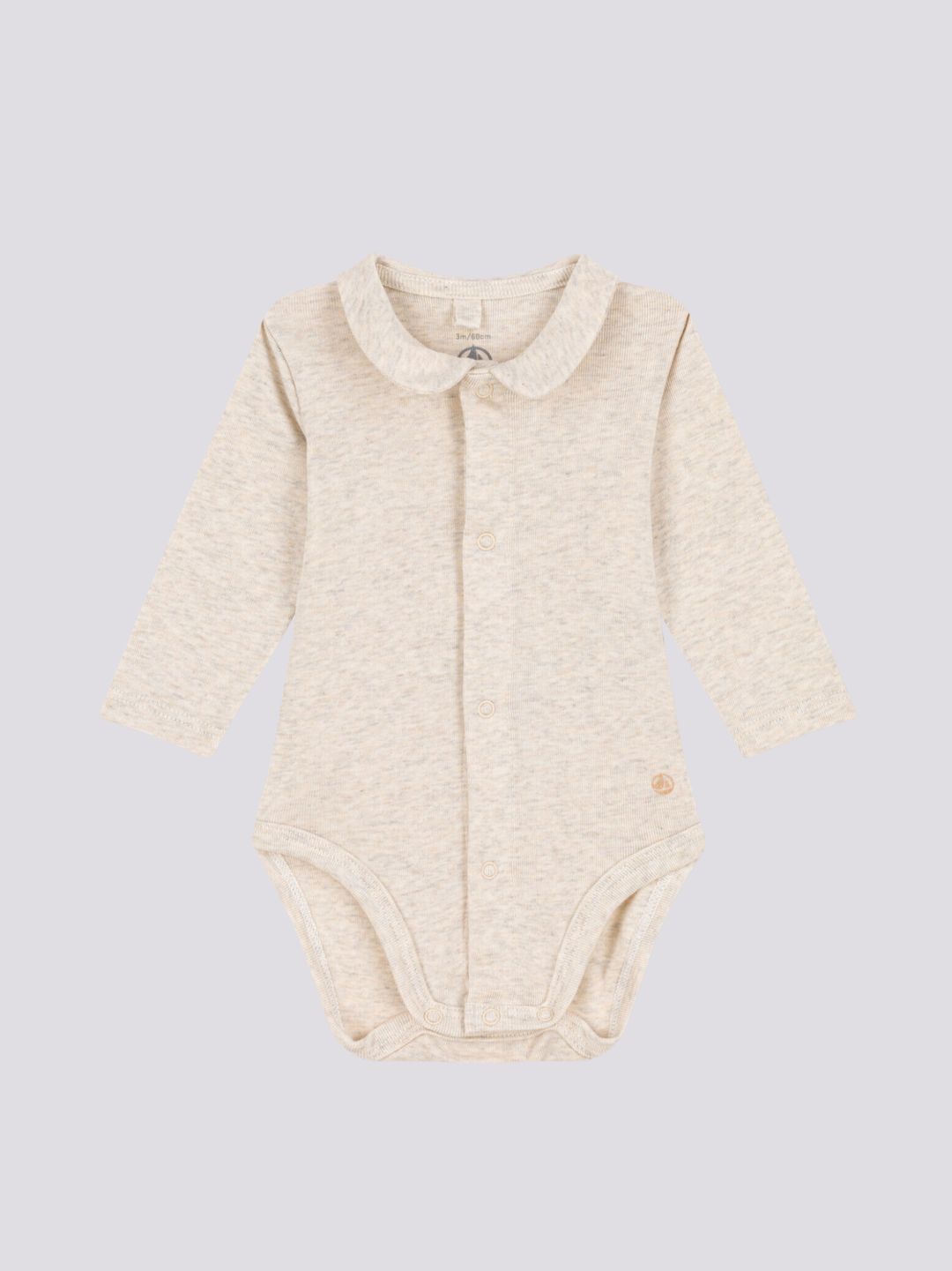 BODY A MANICA LUNGA CON COLLETTO IN COTONE PER BEBÈ A085E 02 PETIT BATEAU 
