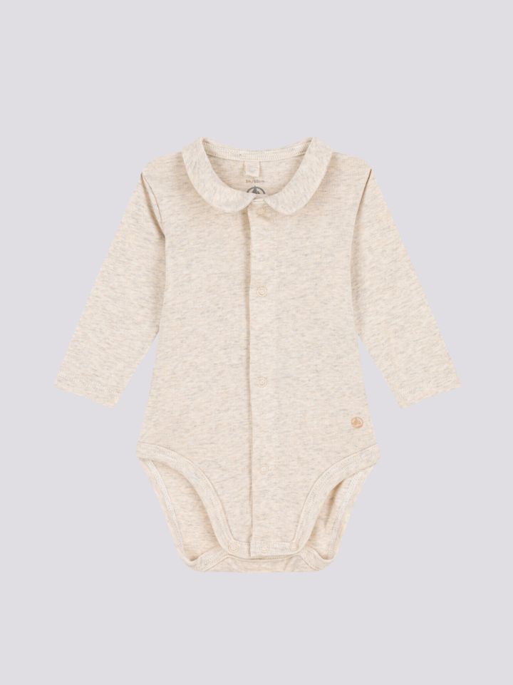 BODY A MANICA LUNGA CON COLLETTO IN COTONE PER BEBÈ A085E 02 PETIT BATEAU 