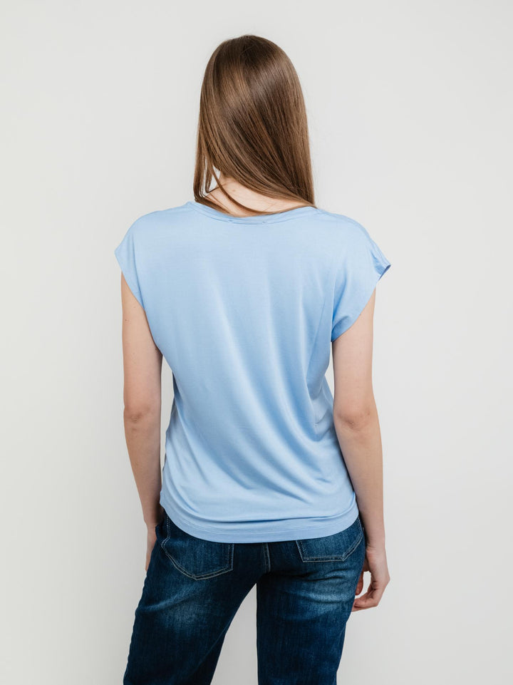 T-SHIRT SCOLLO V AZZURRA 515LICA013 AZZURRO ANDREA MORANDO 