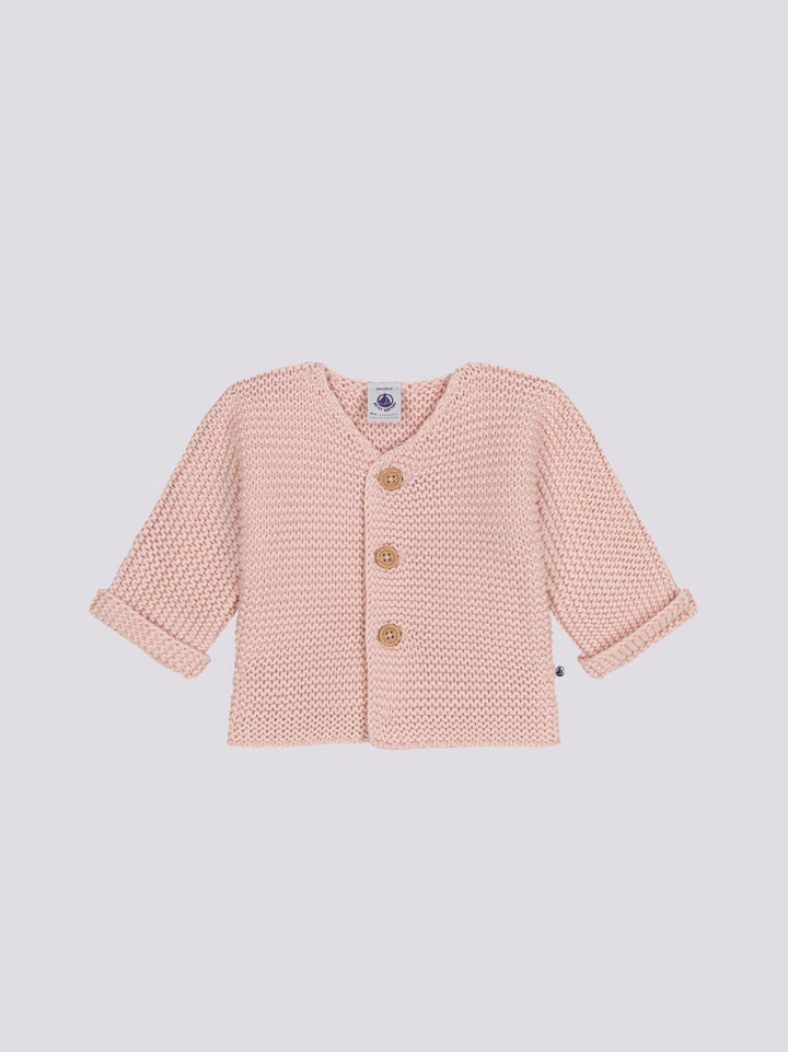 CARDIGAN IN TRICOT A PUNTO LEGACCIO PER BEBÈ A09J2 01 PETIT BATEAU 