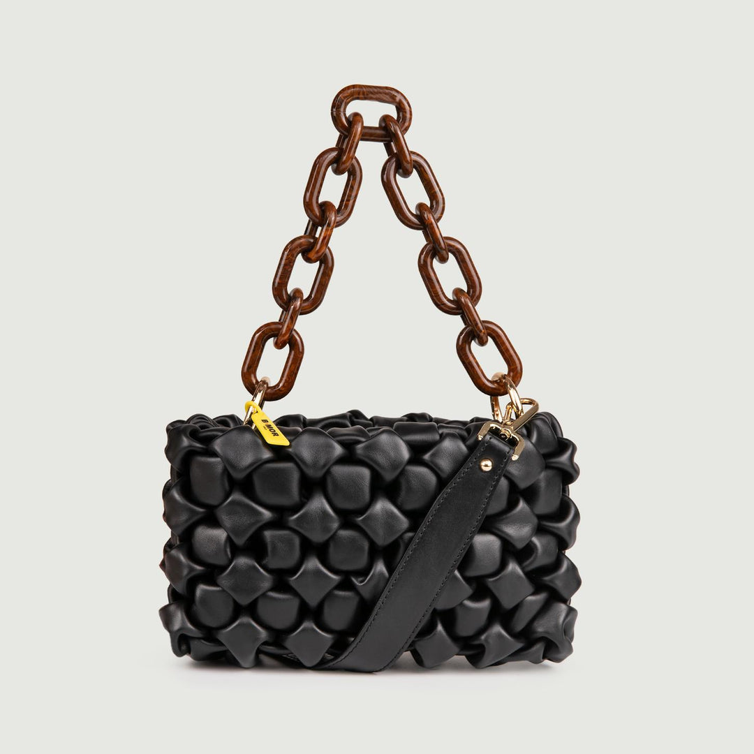 BORSA IN PELLE INTRECCIATA NERO "CURLY" CURLYNEW NERO BIMOR 