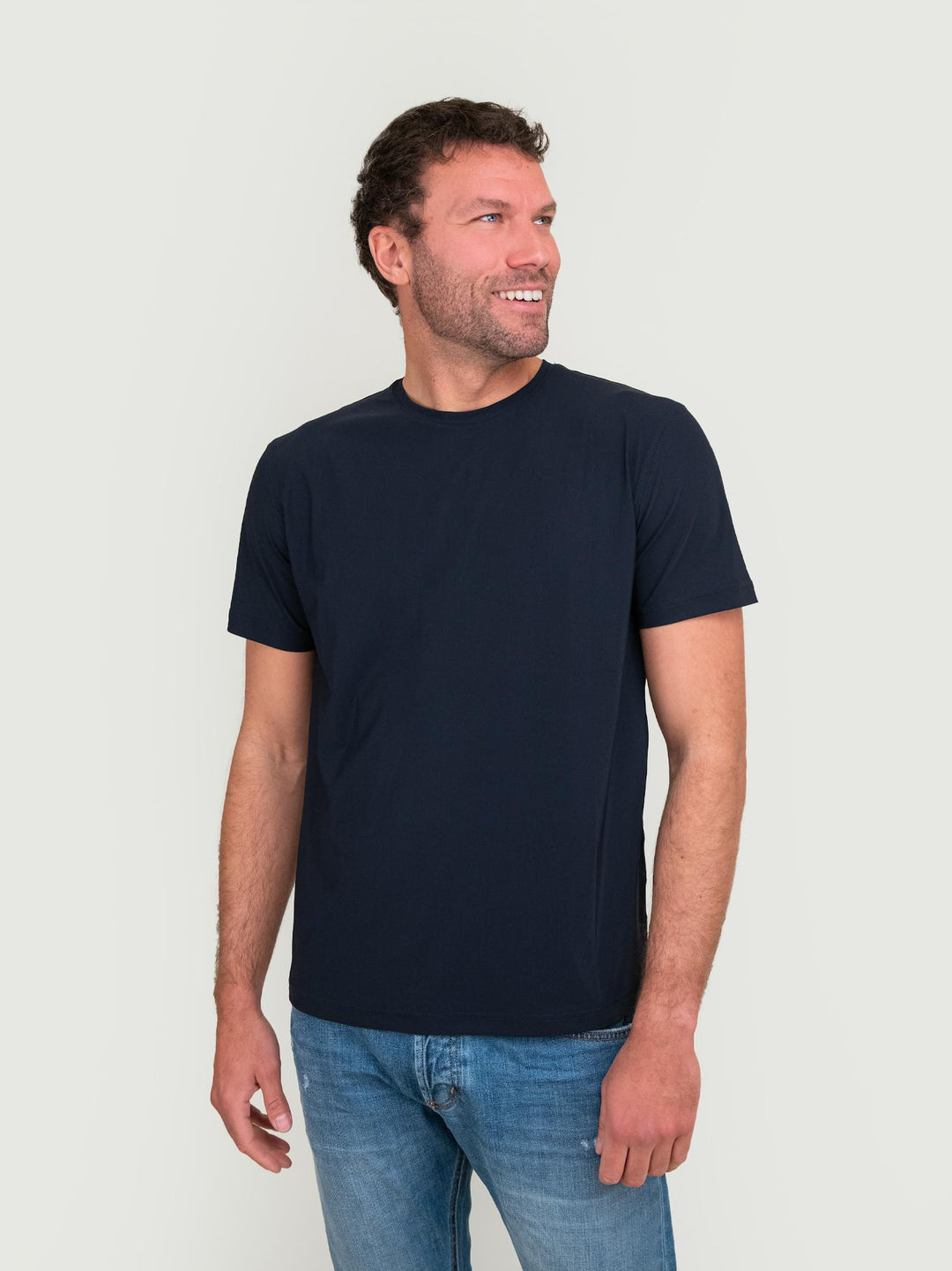 T-SHIRT SOTTO GIACCA GIROCOLLO BLU NAVY OF1S2S4T005M 174 ANDREA MORANDO 