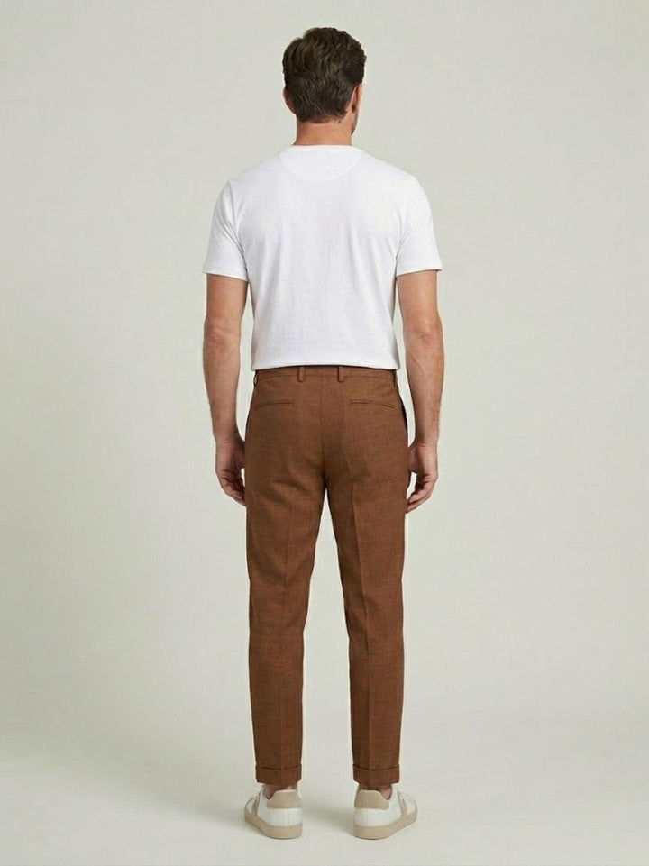 Pantalone  tela paracadute con coulisse in cotone ruggine CO0073M 5002 ANDREA MORANDO 