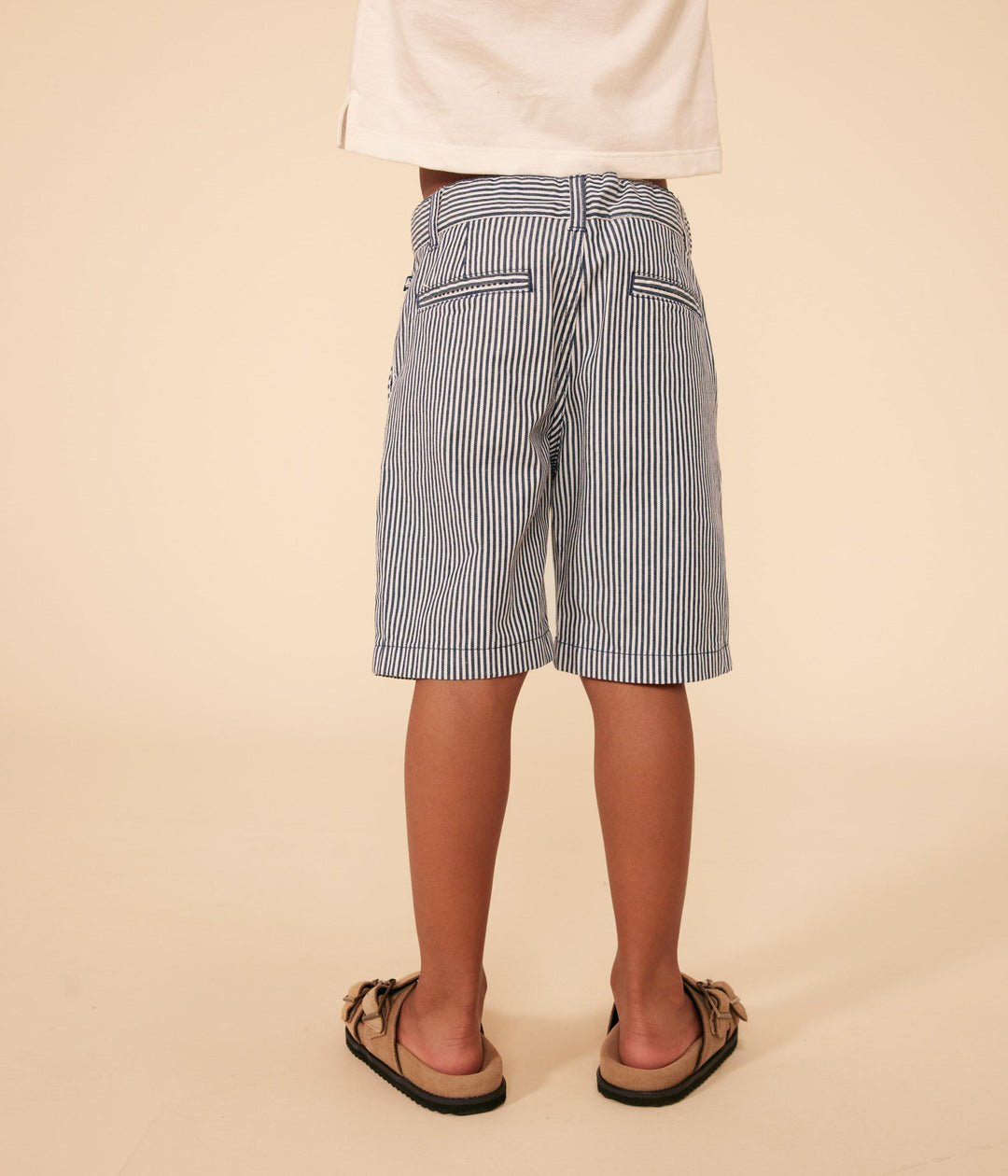 BERMUDA BAMBINO IN TELA DI COTONE A RIGHE A09NN 01 PETIT BATEAU 