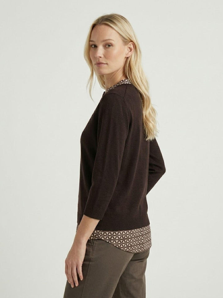 Maglia camicia moro con stampa geometrica 262311557 MORO ANDREA MORANDO 