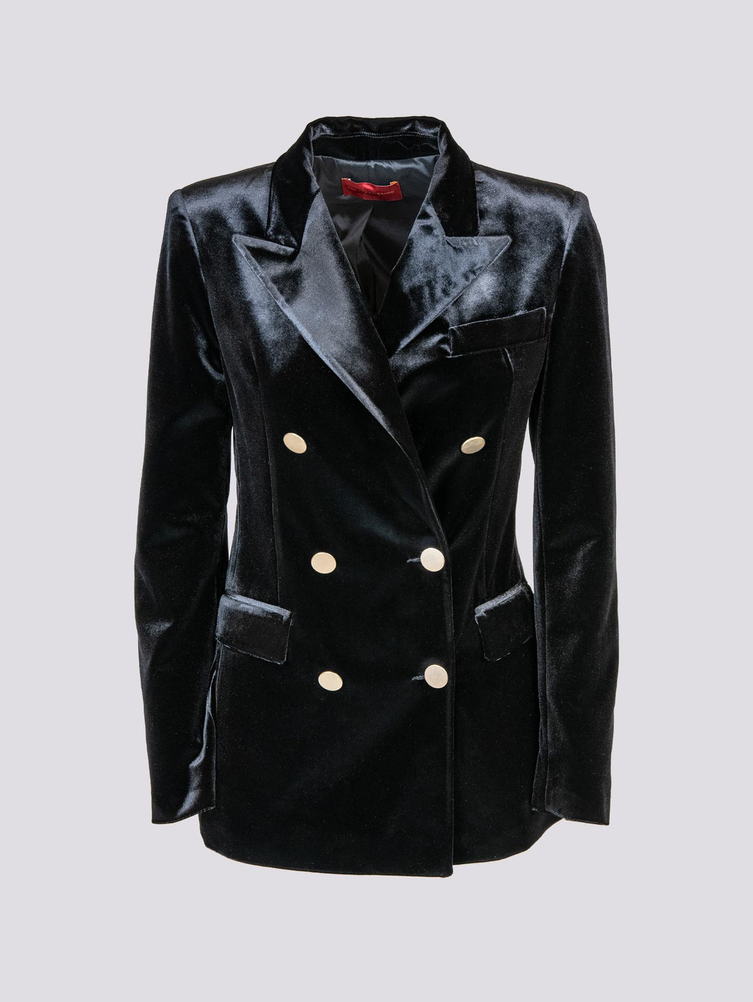 BLAZER DOPPIOPETTO IN VELLUTO NERO 3877/2894 12 ANDREA MORANDO 