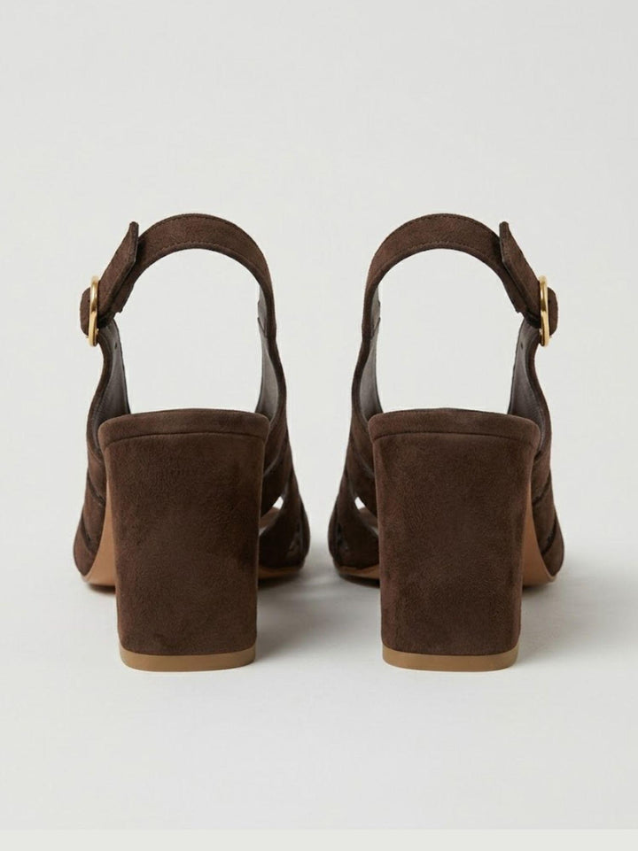 Sandalo slingback in pelle scamosciata moro 2753 T.MORO ANDREA MORANDO 