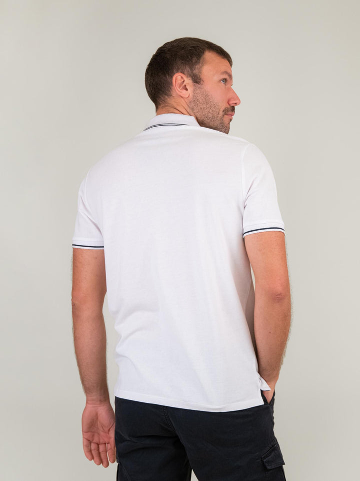 T-SHIRT POLO IN COTONE PIQUET BIANCA