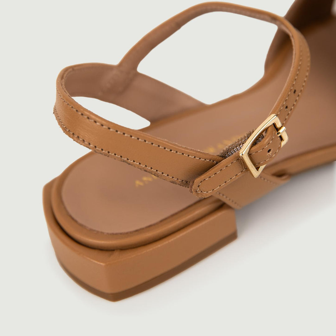Sandalo in pelle cuoio con maxi listini DARIA36 TOATS ANDREA MORANDO 