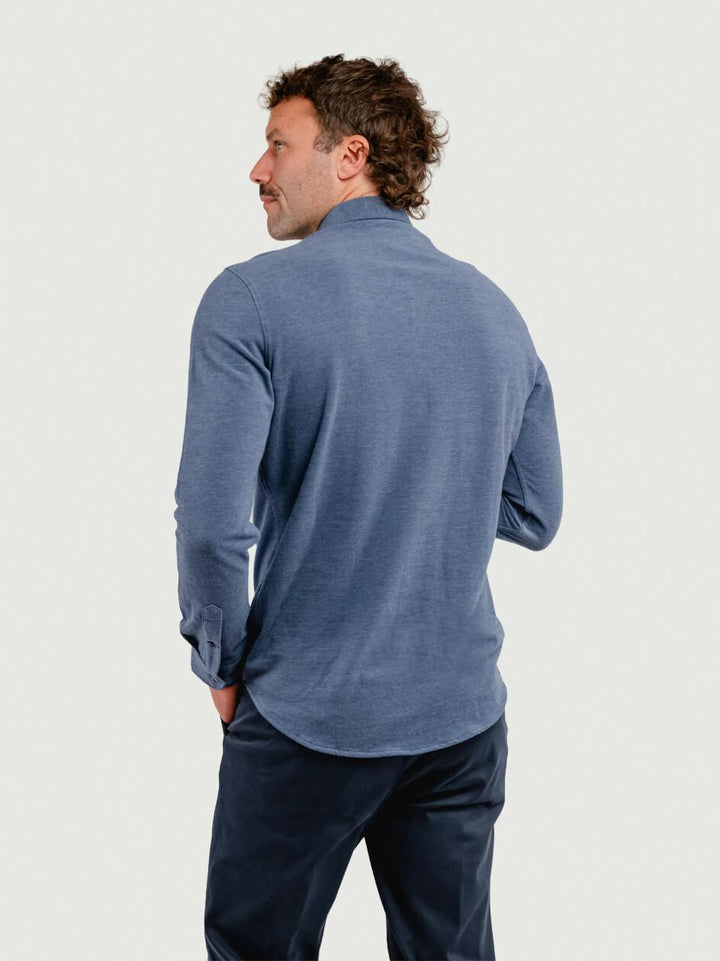 POLO CAMICIA IN COTONE PIQUET BLU BU26W42CA 208 ANDREA MORANDO 