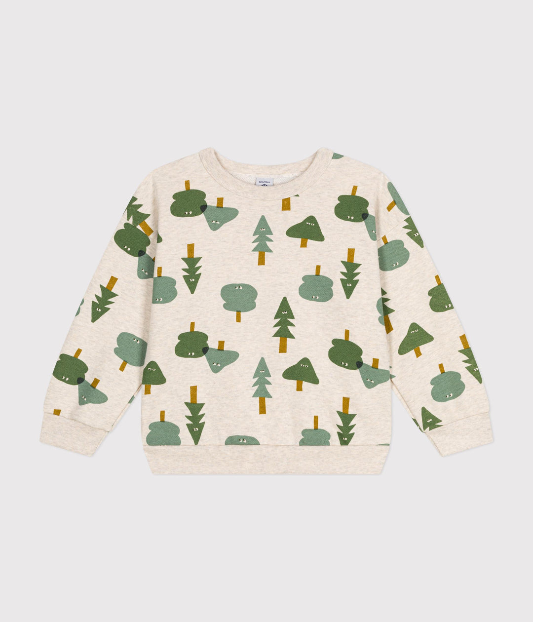 Maglia beige in tessuto felpato con fantasia bosco A0BIG 03 PETIT BATEAU 