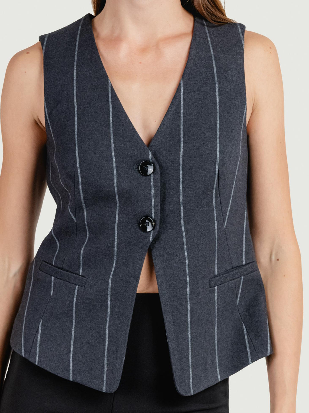 GILET GESSATO GRIGIO ANTRACITE 565IRDI322 81 ANDREA MORANDO 