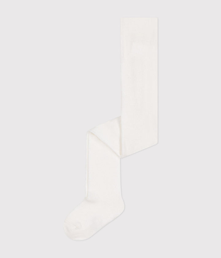 Collant bianco a tinta unita in jersey di cotone A0B7M 01 PETIT BATEAU 