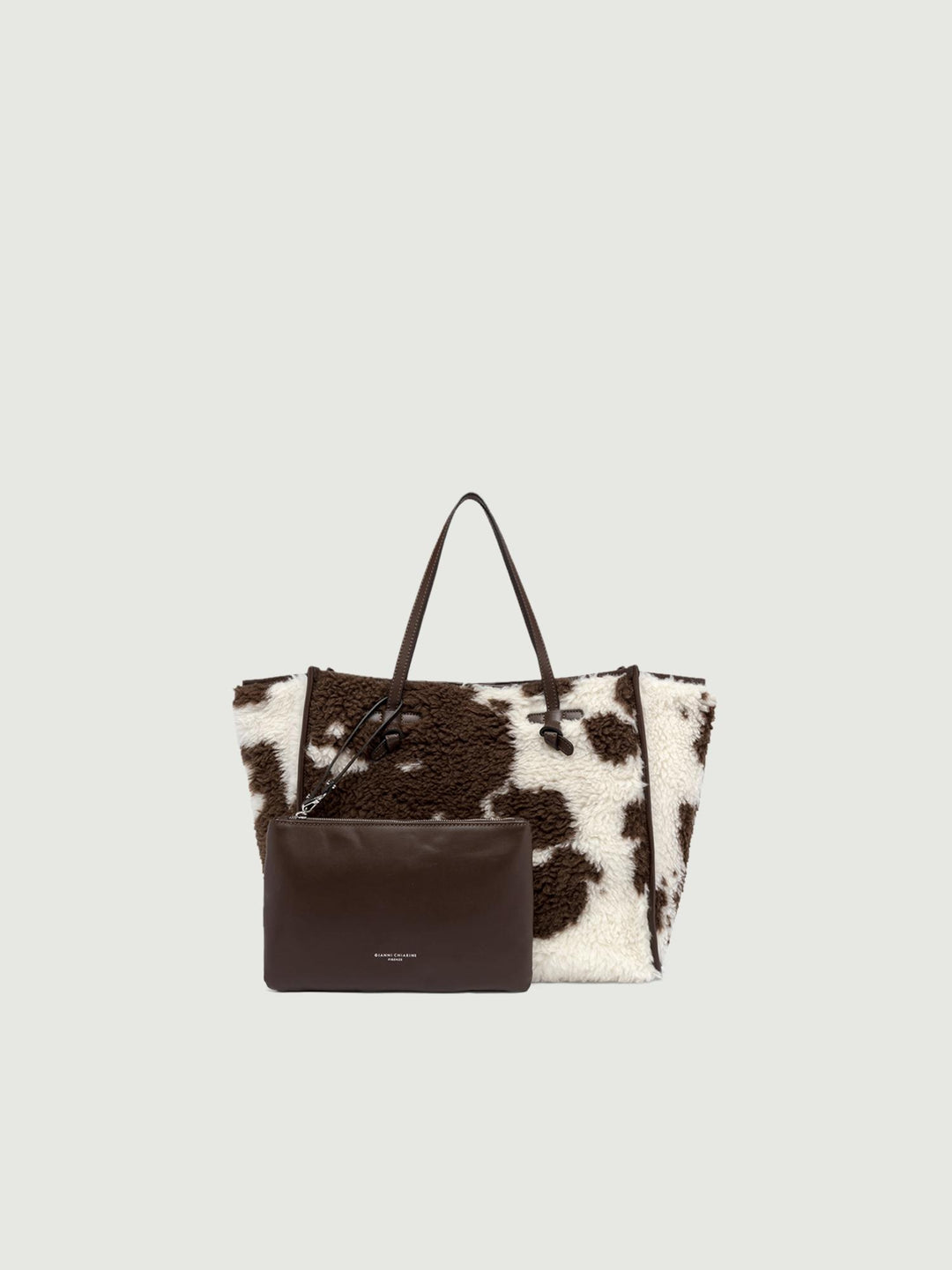 Shopping Marcella in misto lana marrone e bianco 9751 COW 13737 GIANNI CHIARINI 