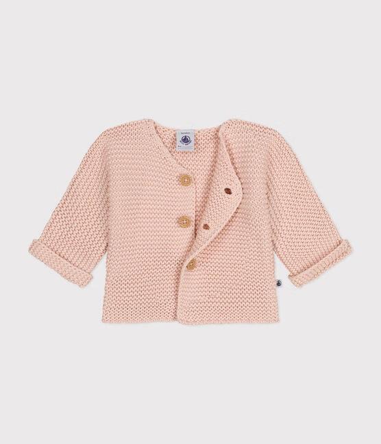 Cardigan in tricot a punto legaccio rosa saline A0AZH 01 PETIT BATEAU 