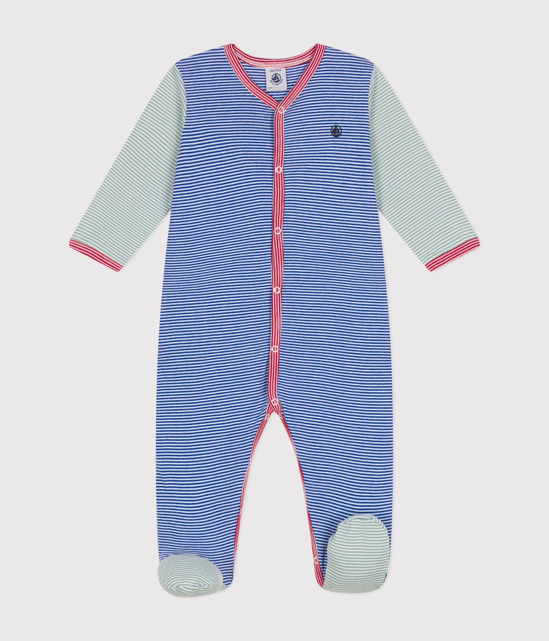 Tutina con piedi millerighe per bebè A0ASV 05 PETIT BATEAU 