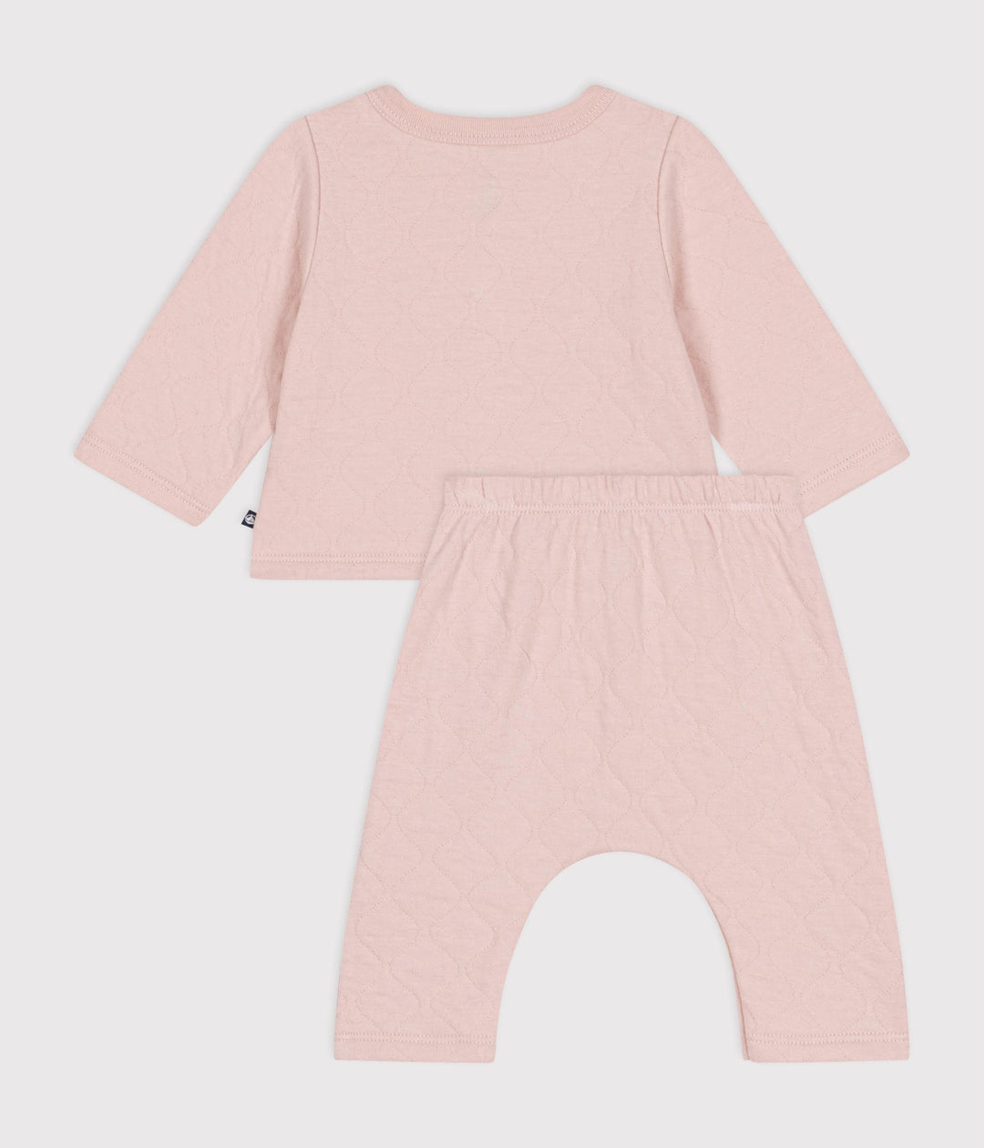Completo due pezzi rosa in tubique trapuntato neonato A0BNB 01 PETIT BATEAU 