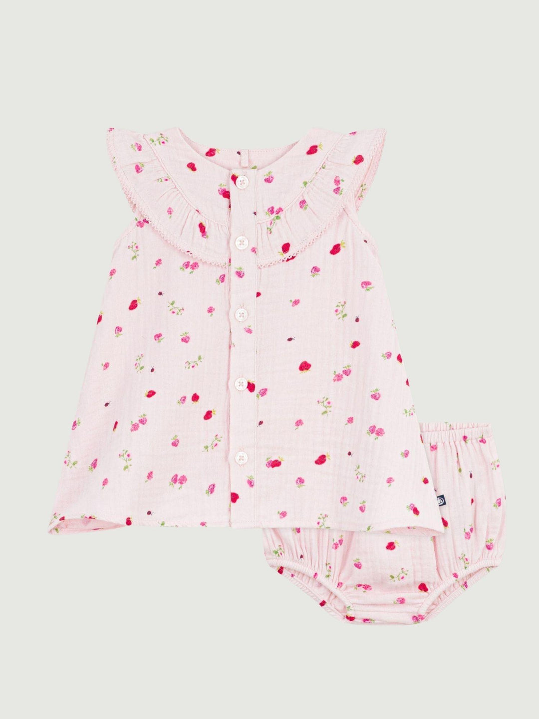 Vestito e bloomer coordinato in cotone stampa floreale A0F1G 01 PETIT BATEAU 