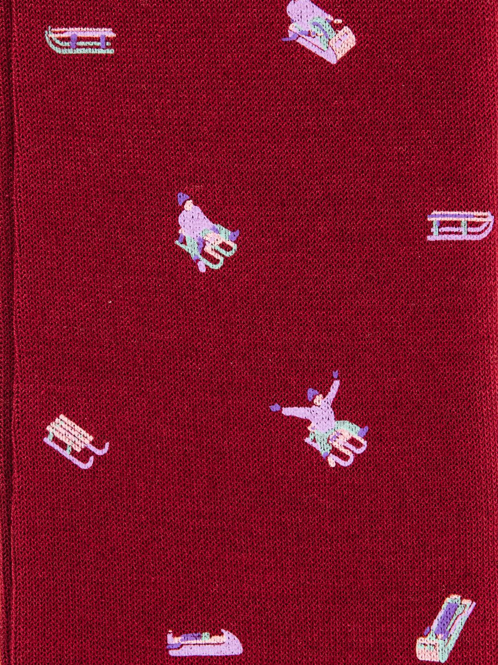 CALZA ROSSA MOTIVO SLITTINI 62196G RUBINO RED 